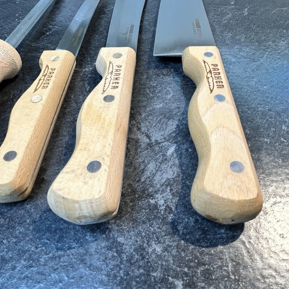 NEW Parker Brothers Japan Stainless Steel Butcher, Chef & Utility Knives W Steel - Picture 2 of 14